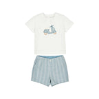 Conjunto Mayoral bermuda lino aplique