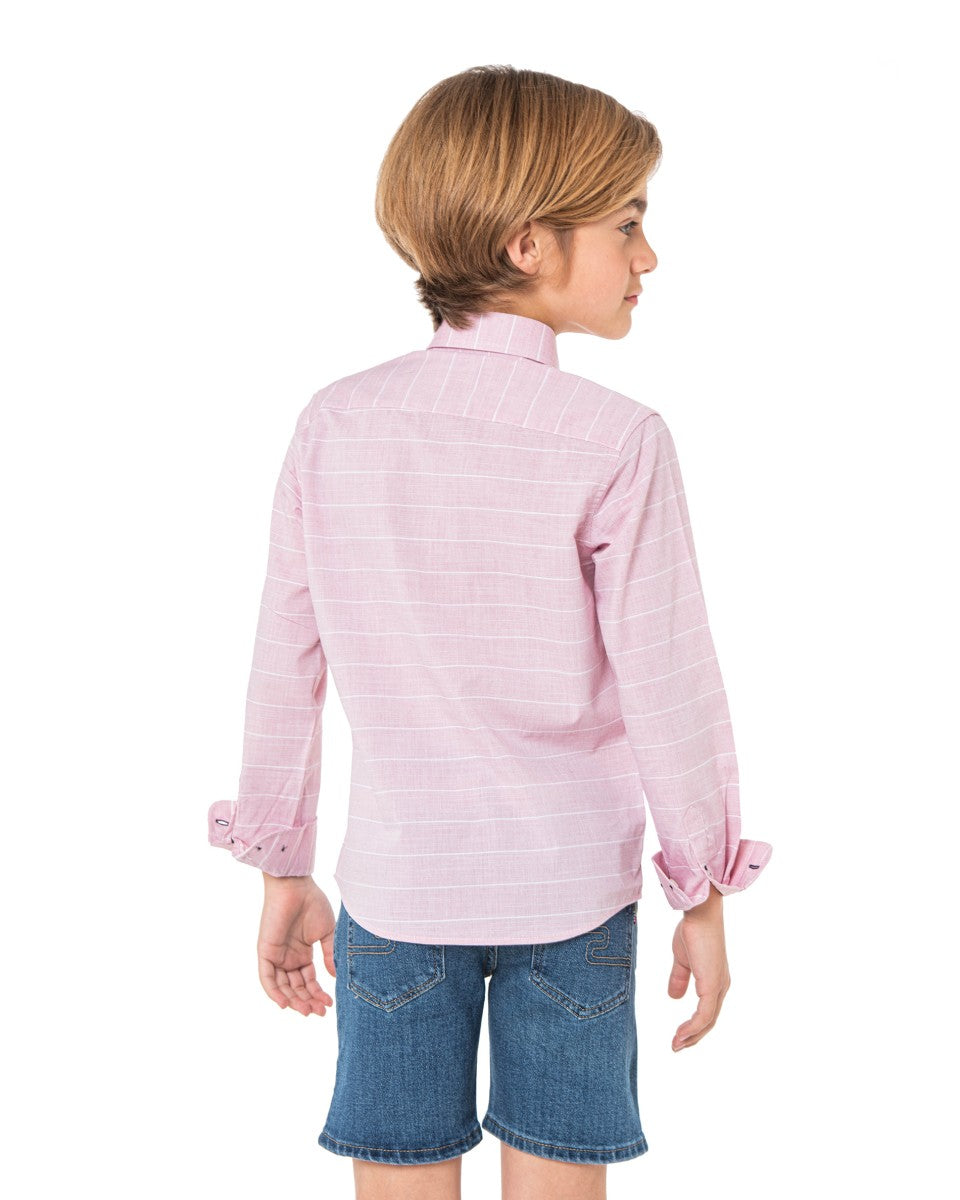 Camisa Spagnolo cuello boton rústico 4410