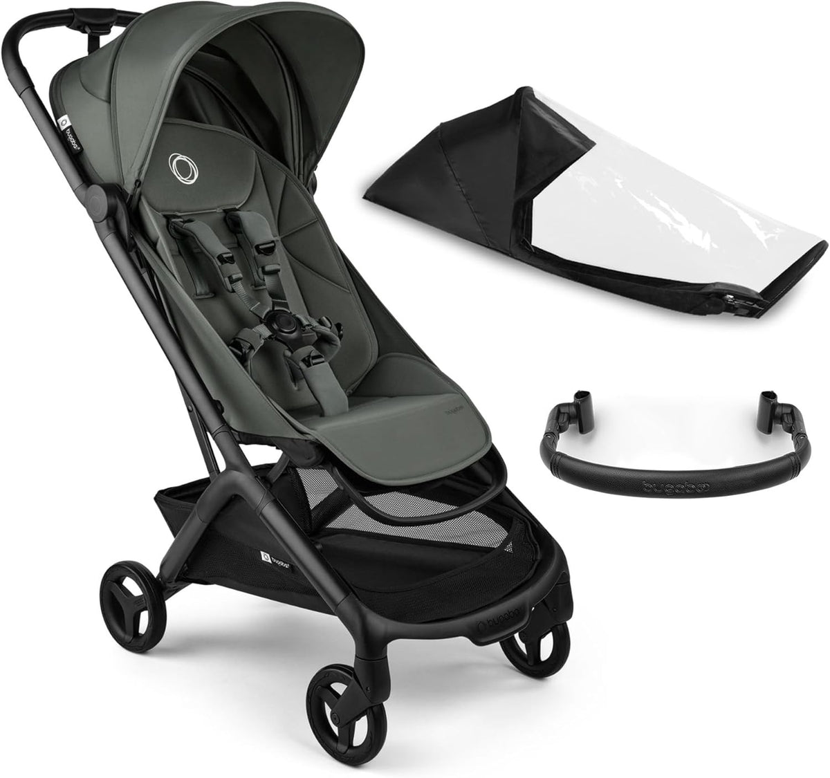 Silla paseo Bugaboo Butterfly 2 con plástico lluvia barra apoyabrazos