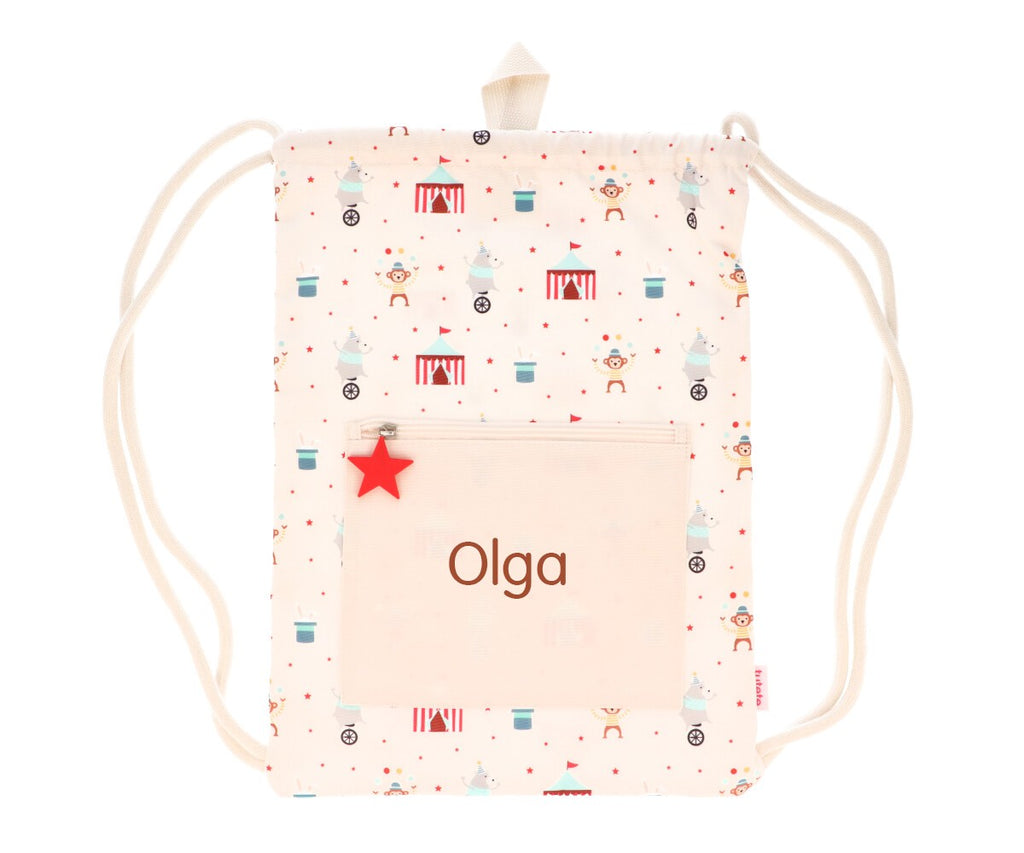 Mochila Tutete Saco Impermeable Circus Personalizable