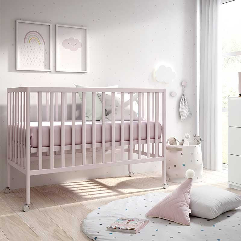 Cuna Ros Mini PLAY 120X60 con ruedas disponible en más de 30 colores