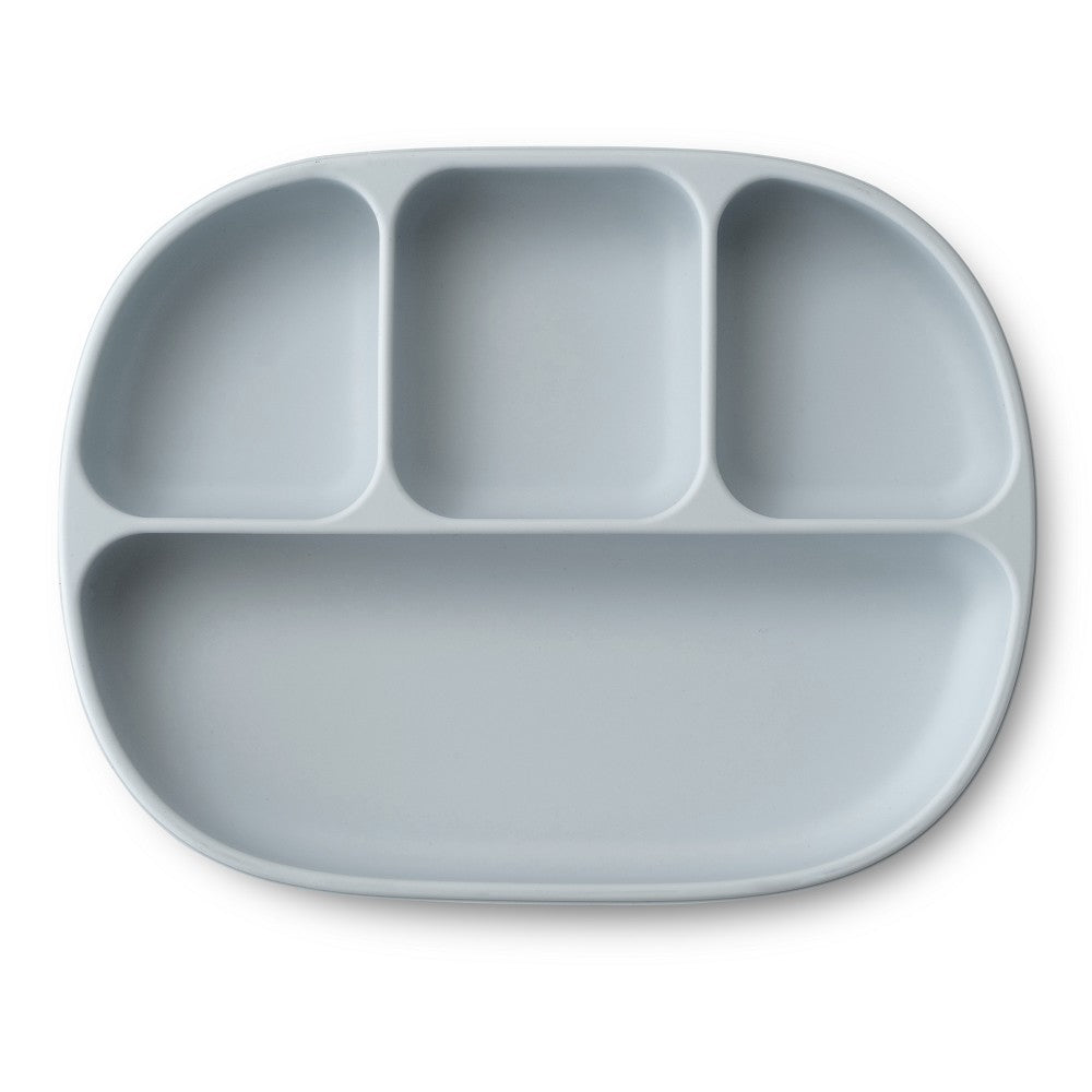 Plato compartimentado de silicona Interbaby con tapa y ventosa