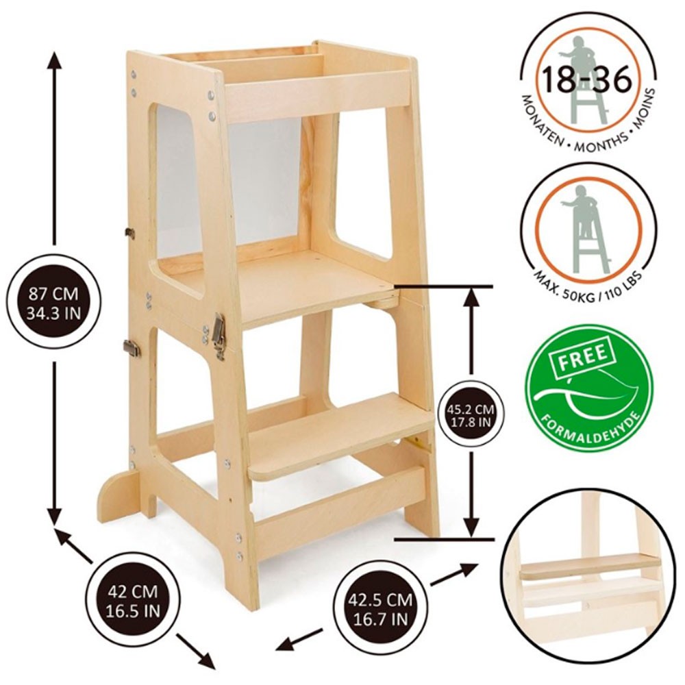 Torre de aprendizaje y mesa PREMA 3 en 1Montessori