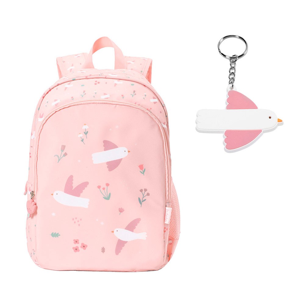 Mochila Mediana Tutete Blossom Birds + Llavero