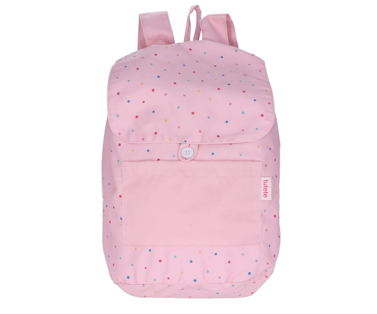 Mochila Tutete Grande Tela Dots Pink Personalizable