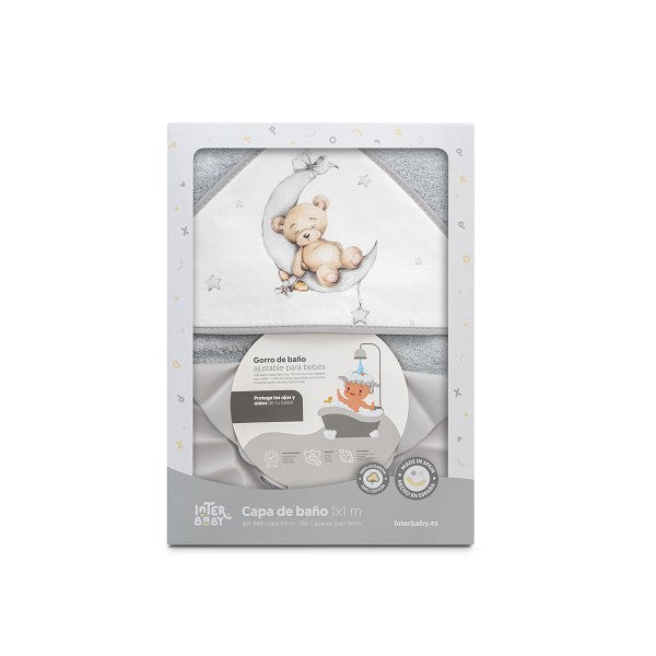 Capa Baño Estampado Oso Luna Interbaby