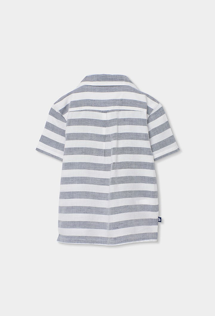 Camisa Boboli en lino con listado horizontal