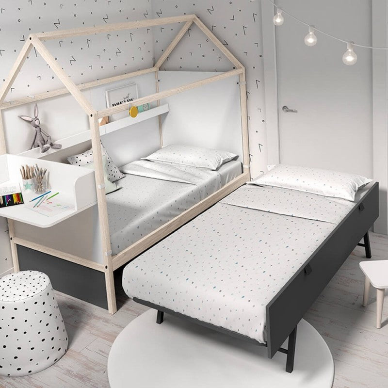 Cama Ros Mini CASITA NIDO 190x90 con cama inferior