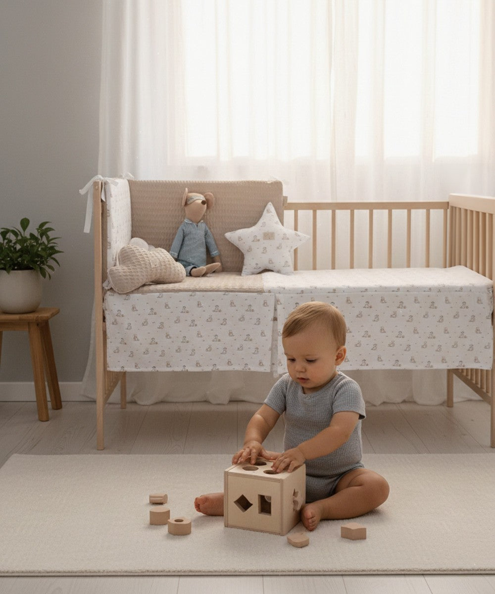 Colcha y Protector de cuna Uzturre Teddy