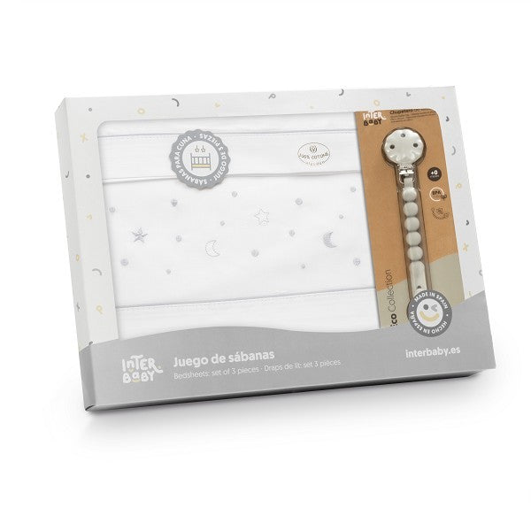 Triptico Cuna Estrellas  Luna+ Broche  Interbaby