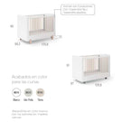 Cuna Ros Mini ELEMENTAL 120x60 con barandilla abatible y opción de ruedas
