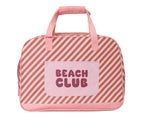 Bolso de Playa con Rejilla Personalizable Monnëka Stripes Bloom & Blush