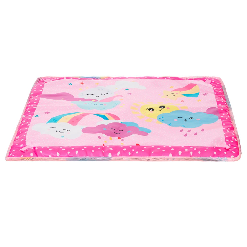 Alfombra educativa y Gimnasio KikkaBoo con 18 bolas Pink Sky