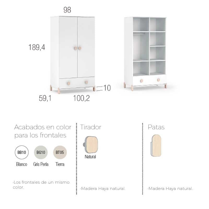 Armario 2 puertas Ros Mini ELEMENTAL