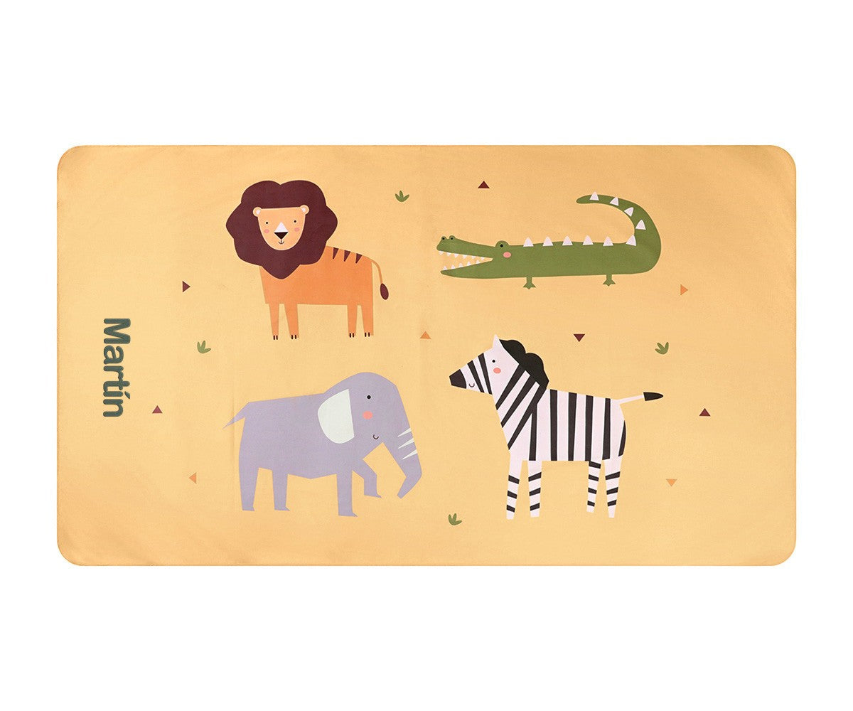 Toalla Playa Microfibra Personalizable Monnëka Wild Animals