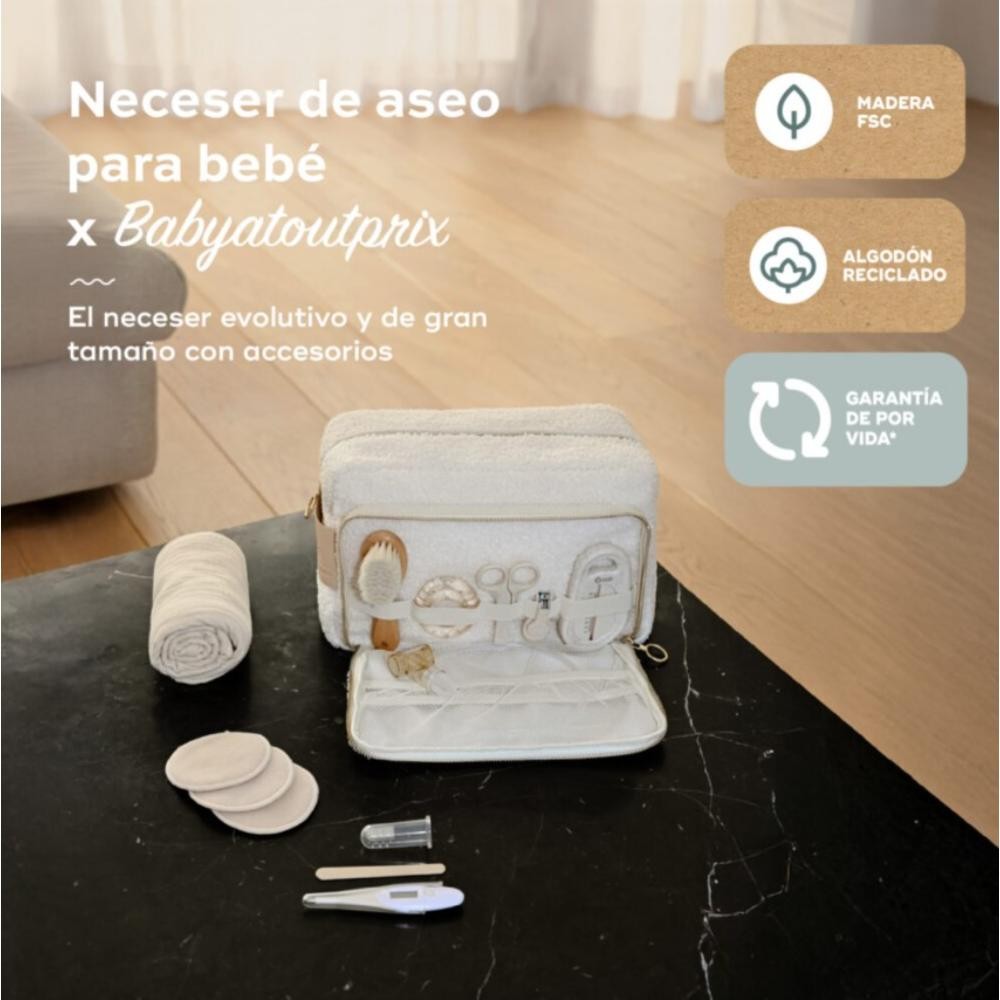 Neceser de higiene Babymoov para cuidado del bebe Curl White