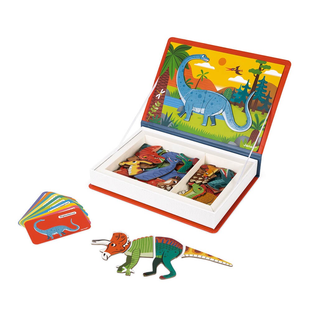 Puzzle Janod MAGNETI'BOOK DINOSAURIOS 40 IMANES