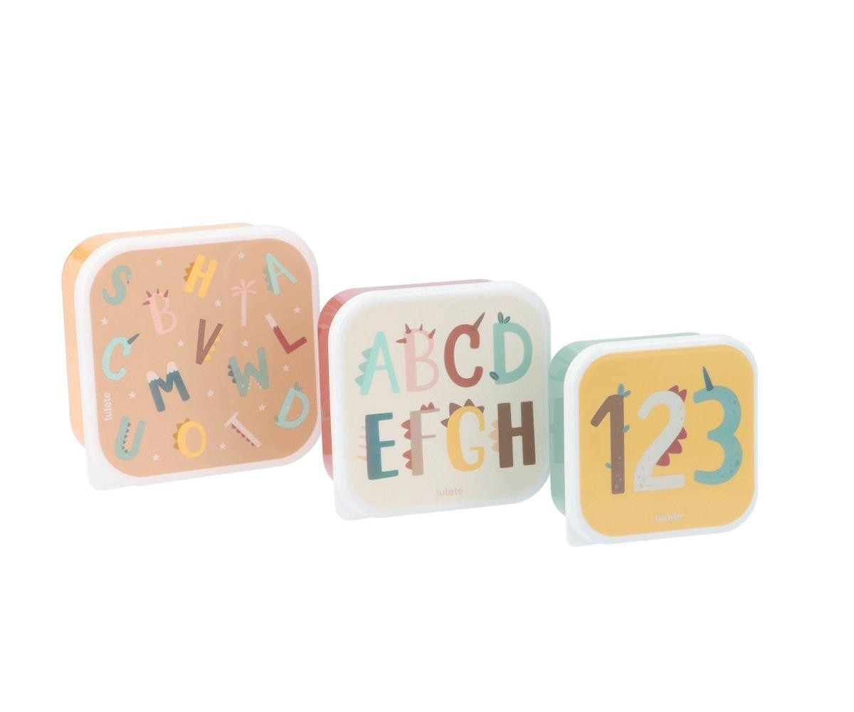 3 Cajas Almuerzo Tutete Funny Letters
