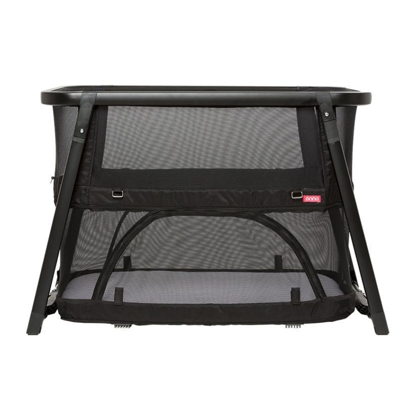 Minicuna Onna SOMNIA Fresh Negra con colchon sabana y mosquitera