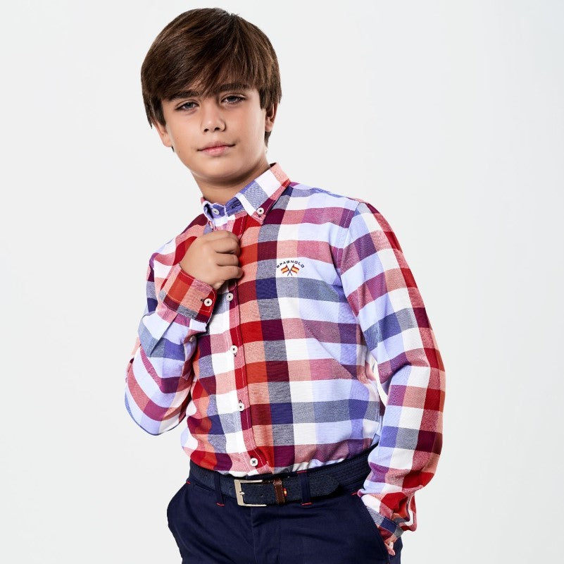 Camisa oxford Spagnolo cuadros Polo