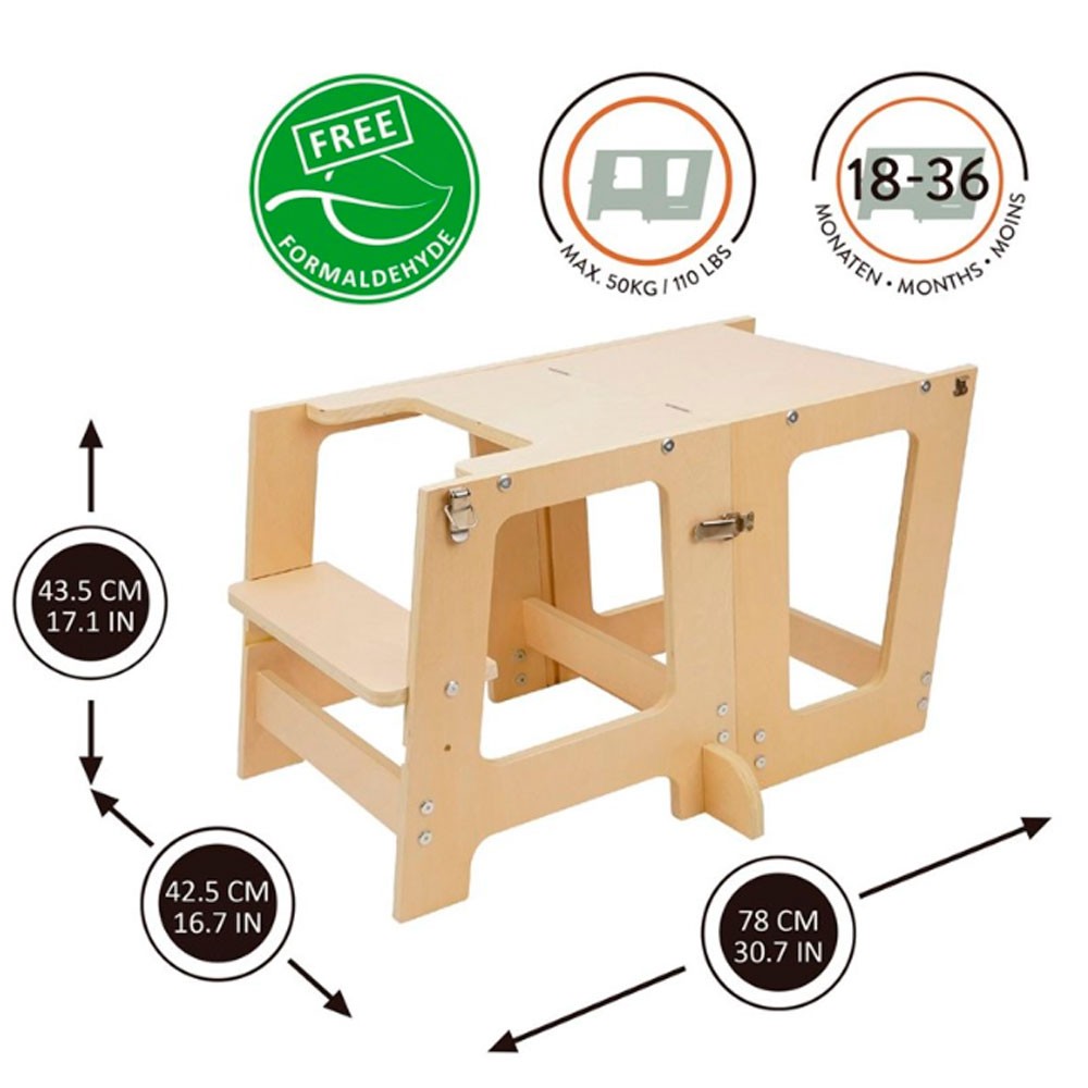 Torre de aprendizaje y mesa PREMA 3 en 1Montessori