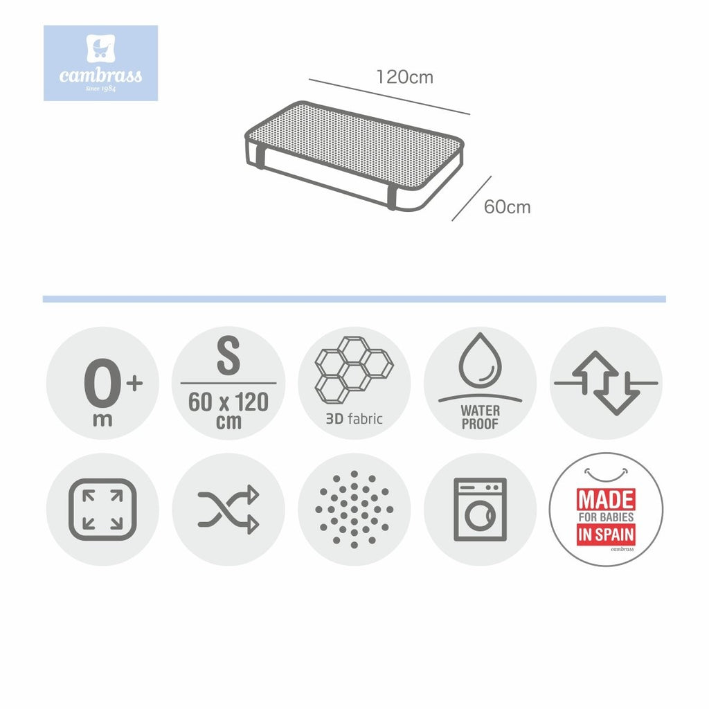 Protector colchon 3d cuna 60 Cambrass Liso