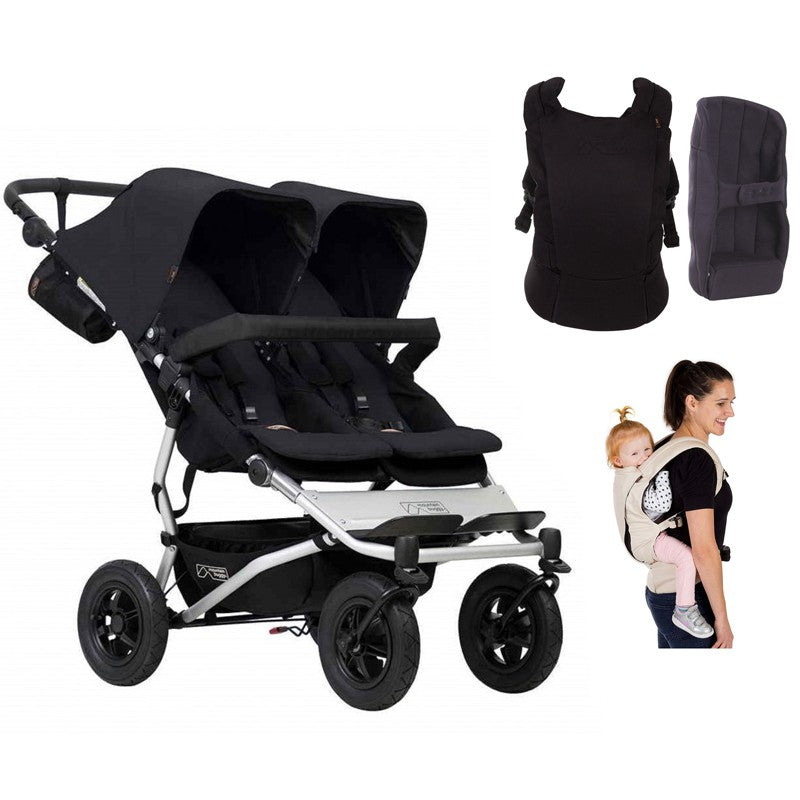 PACK Silla GEMELAR Mountain Buggy Duet 3.2 con mochilas portabebé Juno