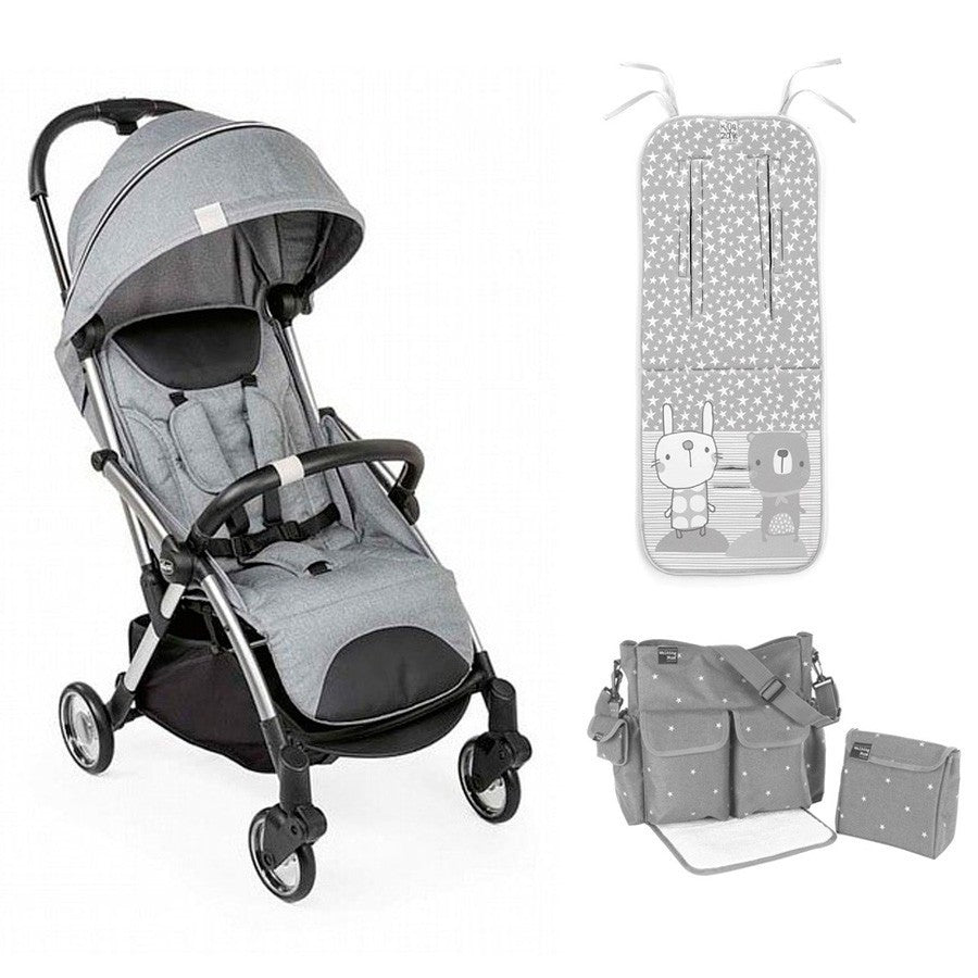 PACK Silla Paseo Chicco GOODY PLUS con bolso y cochoneta reversible