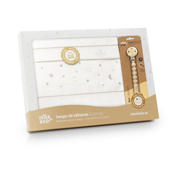 Triptico Cuna Estrellas  Luna+ Broche  Interbaby