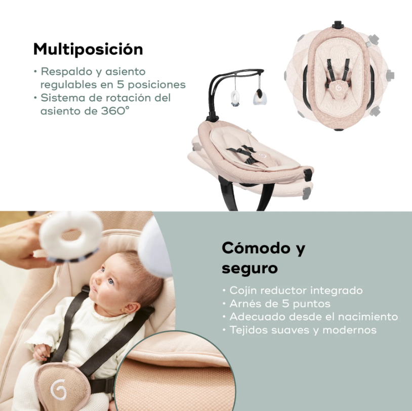 Hamaca eléctrica Babymoov conectada con aplicación Swoon Evolution Connect