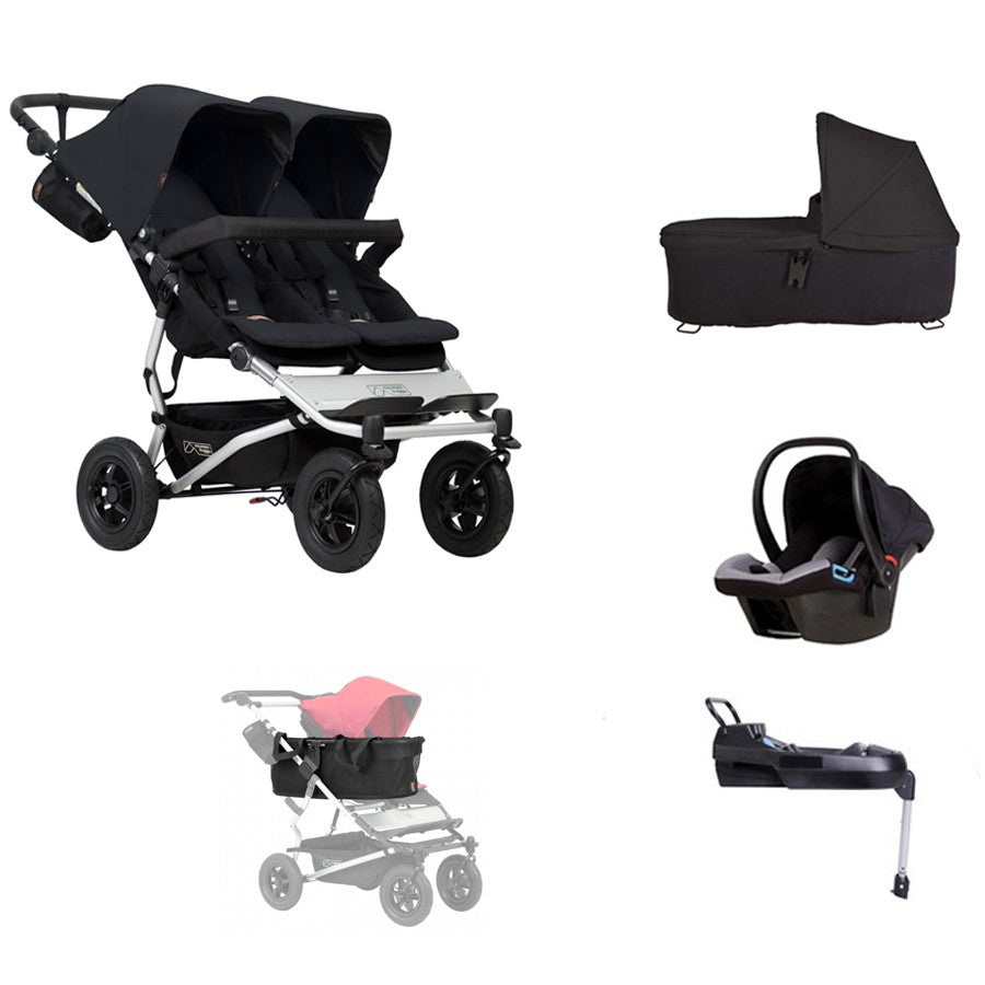 SUPERPACK HERMANOS SEGUIDOS + FIX + AUTO + Cesta JOIE BAG Mountain Buggy Duet 3.2