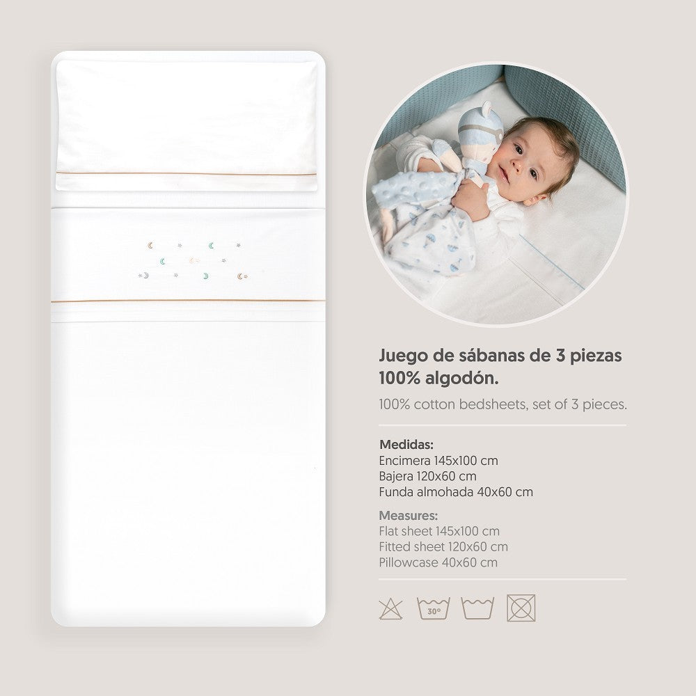 Triptico Cuna Estrella multicolor Luna+ Broche Interbaby