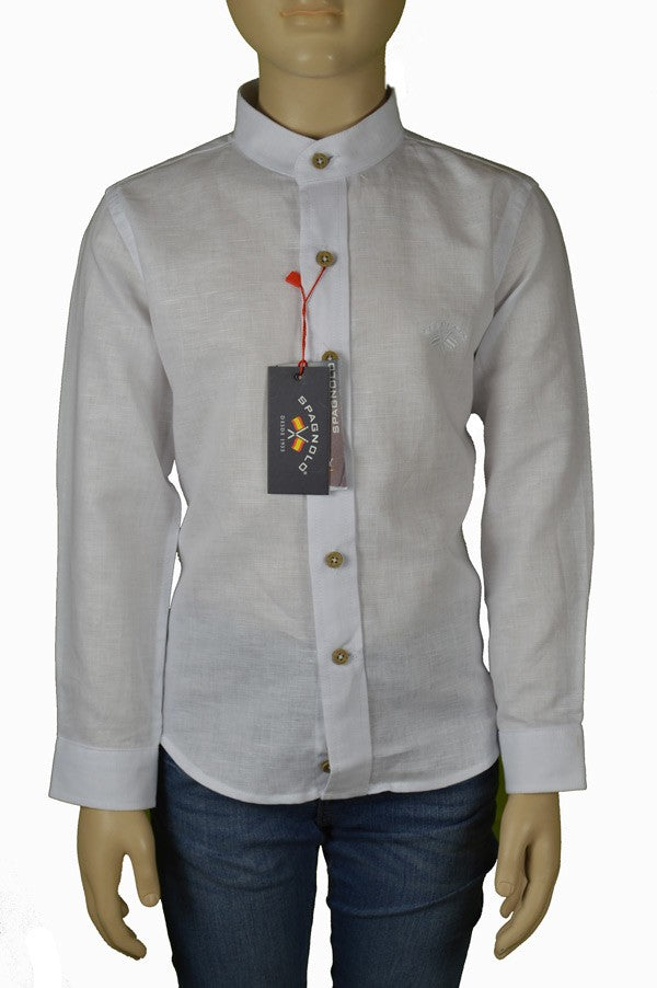 Camisa Spagnolo lino cuello mao