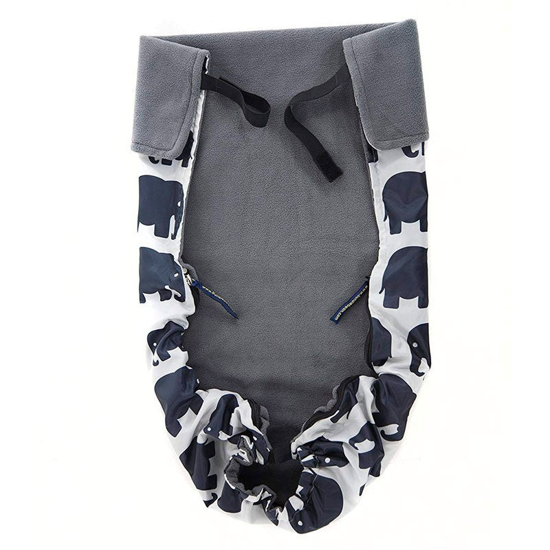 Cobertor porteo polar Bundlebean Grey Elephants