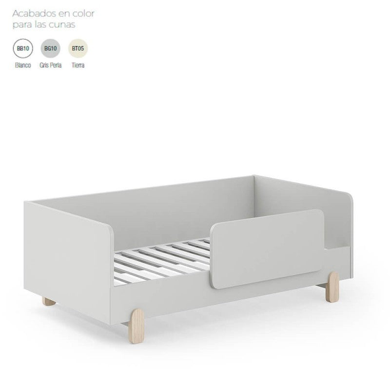 Cuna Evolutiva Ros Mini ELEMENTAL 140x70 con barandilla abatible