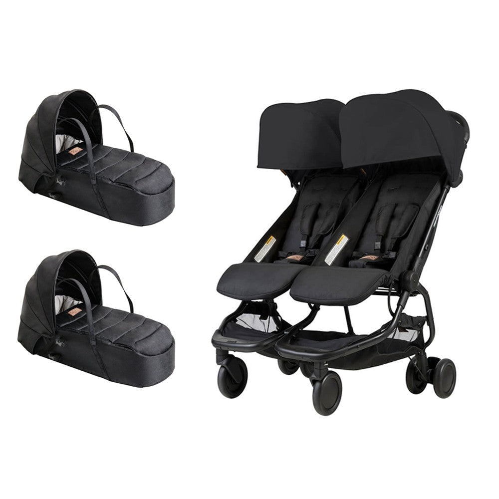 PACK Silla paseo Mountain Buggy Nano Duo con dos capazos y plastico de lluvia