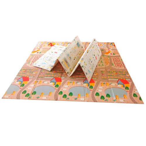 Alfombra de Juegos Asalvo Granja y Ciudad Plegable XXL 200 x 180