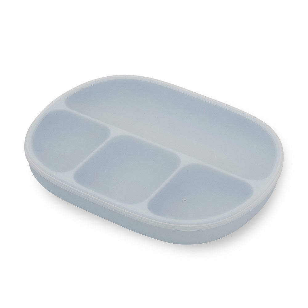 Plato compartimentado de silicona Interbaby con tapa y ventosa