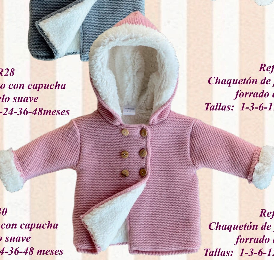 Chaquetón Valentina punto forrado pelo
