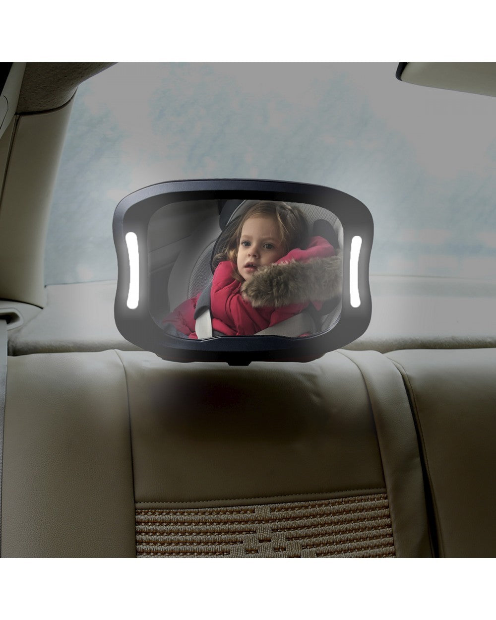 Maxi Espejo de seguridad ajustable 360º con luz led y mando