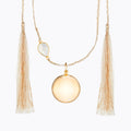 Colgante de Maternidad Ilado Maya Oro cordón seda blanco