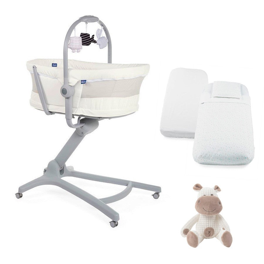 PACK Minicuna Chicco Baby Hug Pro 5 en 1 con nordico colchon y peluche