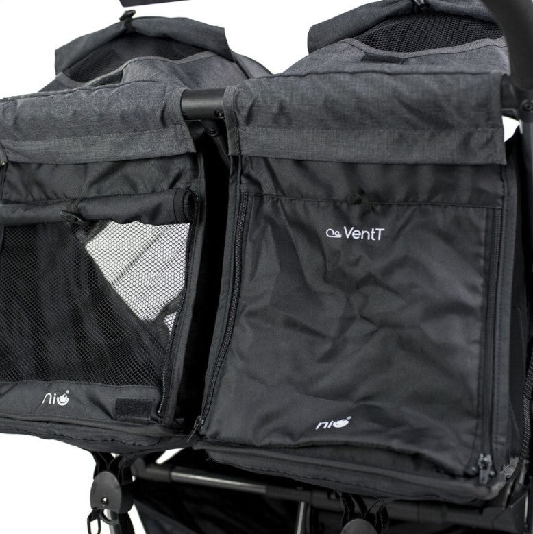 2 capotas Gemelar Niu VentT Twin con funda para barra y arnés
