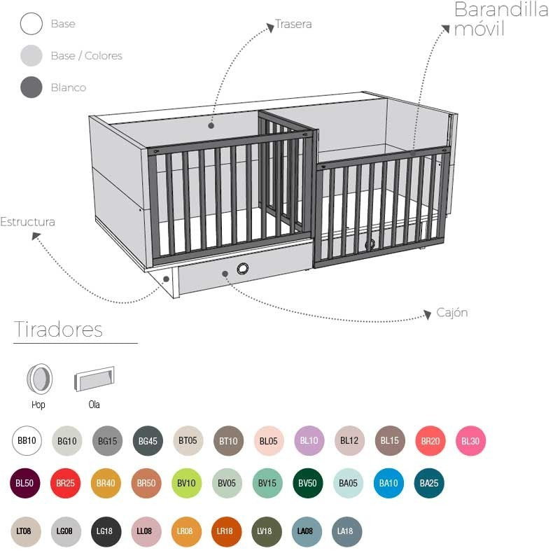 Cuna Convertible Ros Mini GEMELAR DUO