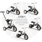 Triciclo con barra KikkaBoo FLiP 5 en 1
