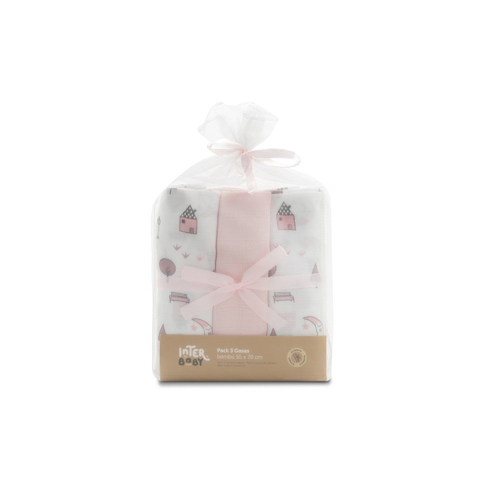 Pack 3 Gasas Interbaby Bambú