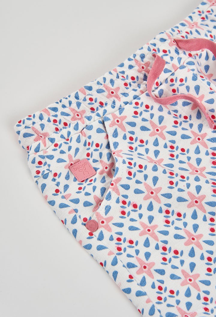 Short Boboli felpa con estampado