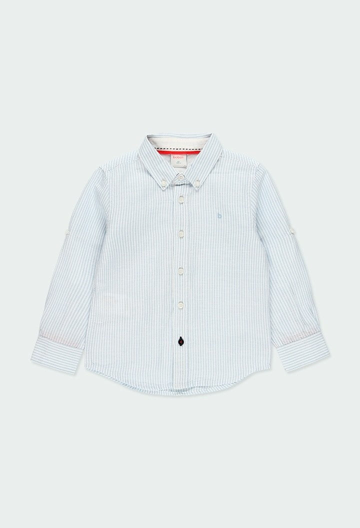 Camisa lino Boboli manga larga listada